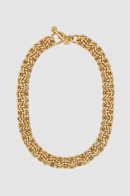Chunky Double Chain Necklace - 14k Gold sold by Anine Bing