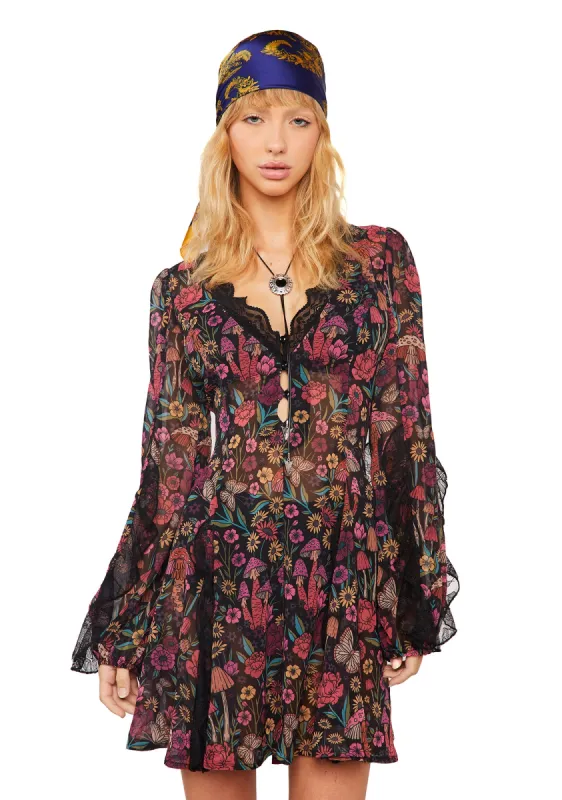 Daydreamer Floral Mini Dress sold by Dolls Kill