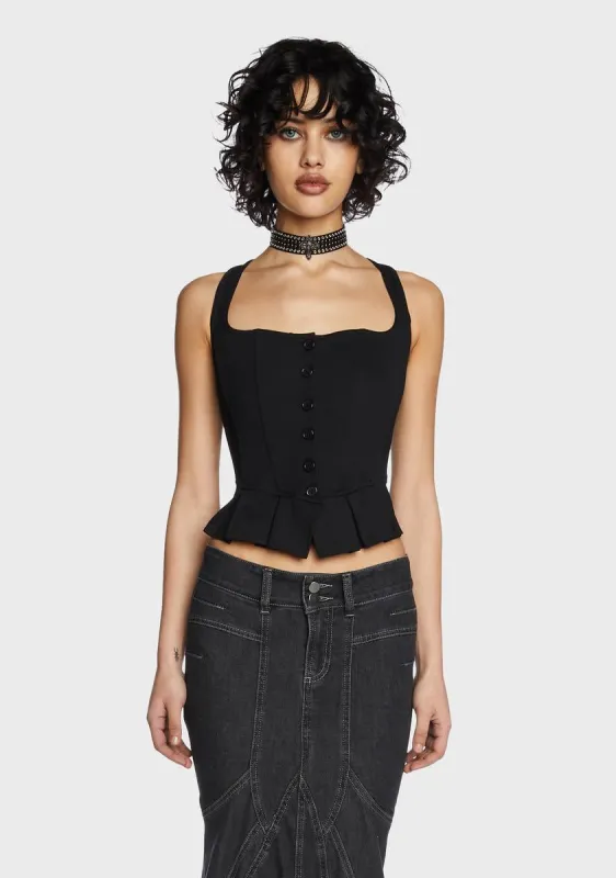 My Wish For You Bustier Top- Black sold by Dolls Kill