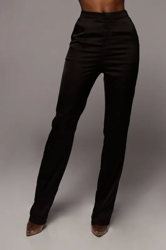 Black Symmetry Satin Trousers sold by JLUXLABEL