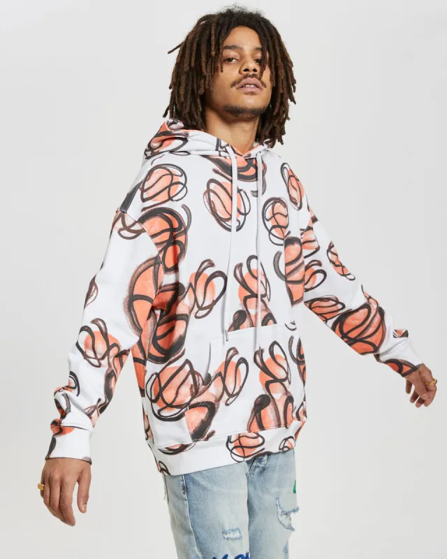 BBALL BIGGIE HOODIE WHITE sold by Ksubi