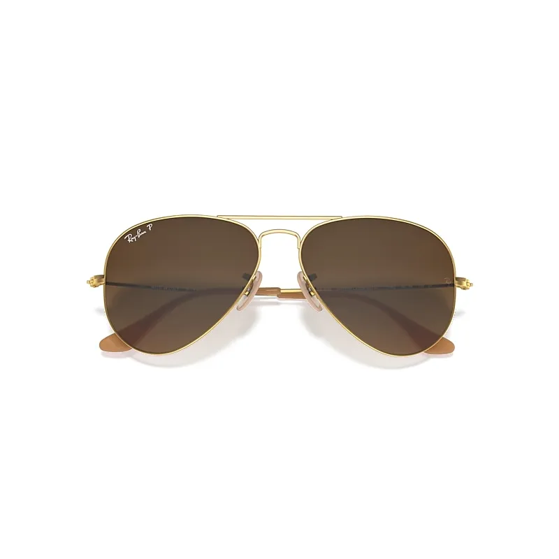 Ray-Ban Aviator Gradient Sunglasses Gold Frame Brown Lenses Polarized 58-14 sold by Ray-Ban