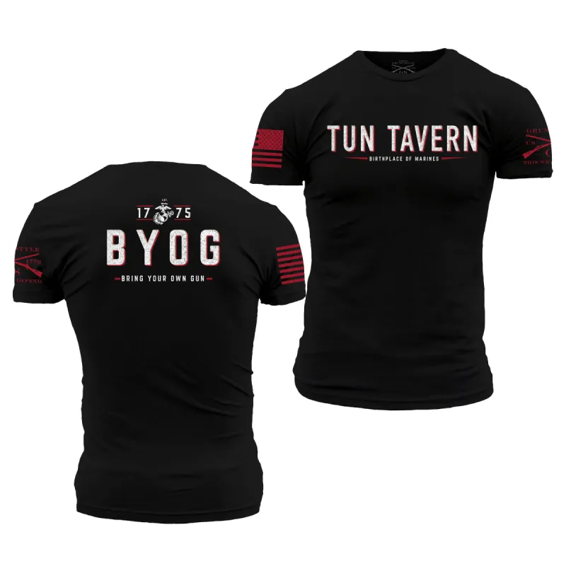 USMC - Tun Tavern - B.Y.O.G. T-Shirt - Black sold by Grunt Style