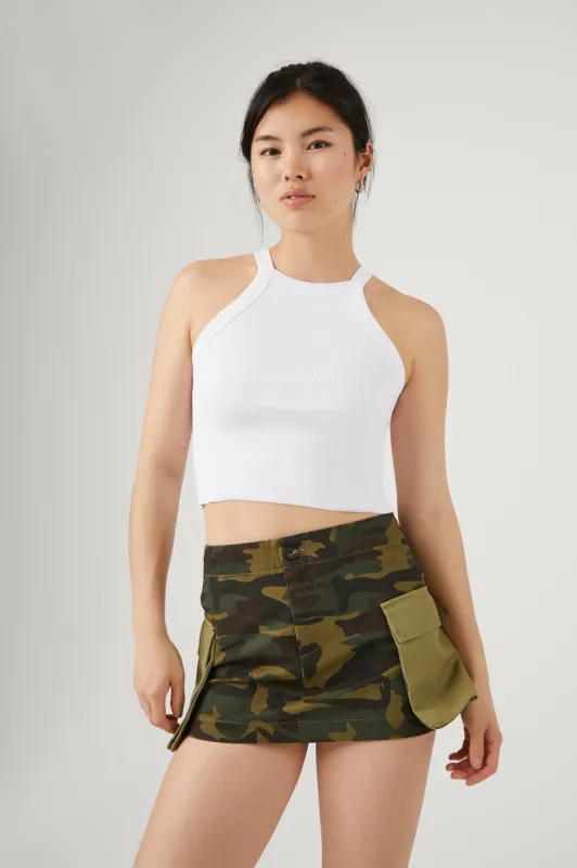 Camo Cargo Pocket Mini Skirt sold by Urban Planet