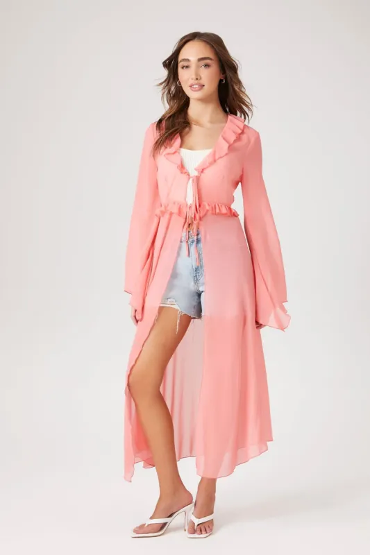 Kimono en chiffon avec ourlet volanté sold by Urban Planet