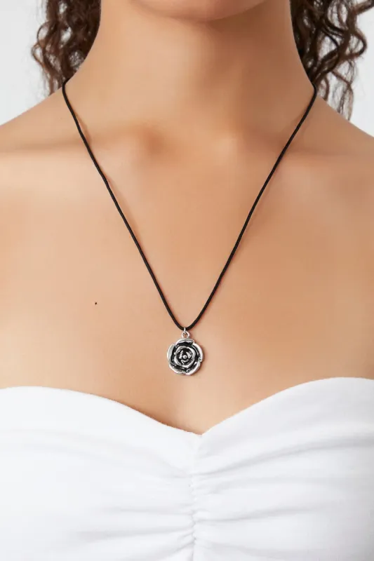 Etched Rose Pendant Necklace sold by Urban Planet