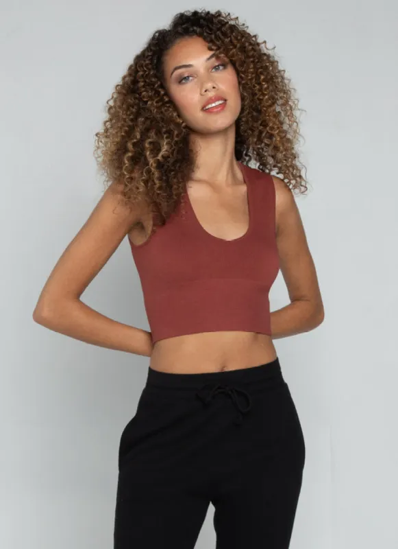 Bamboo Deep V Rib Top sold by C’est Moi