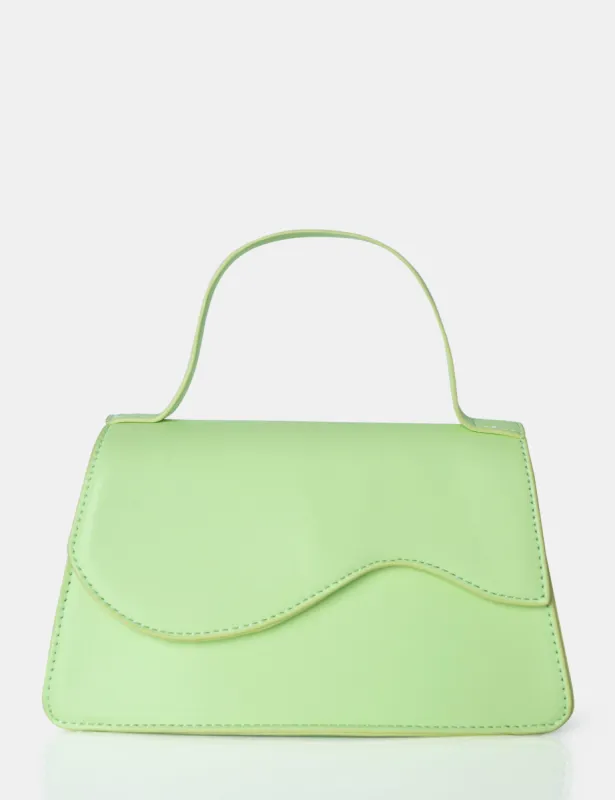 The Polly Soft Lime Croc Top Handle Mini Bag sold by Public Desire