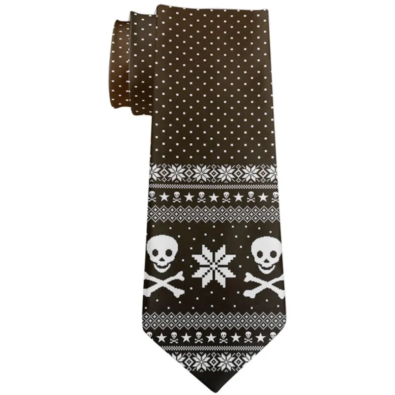 Ugly Christmas Sweater Pirate Skull and Crossbones All Over Neck Tie sold by Old Glory