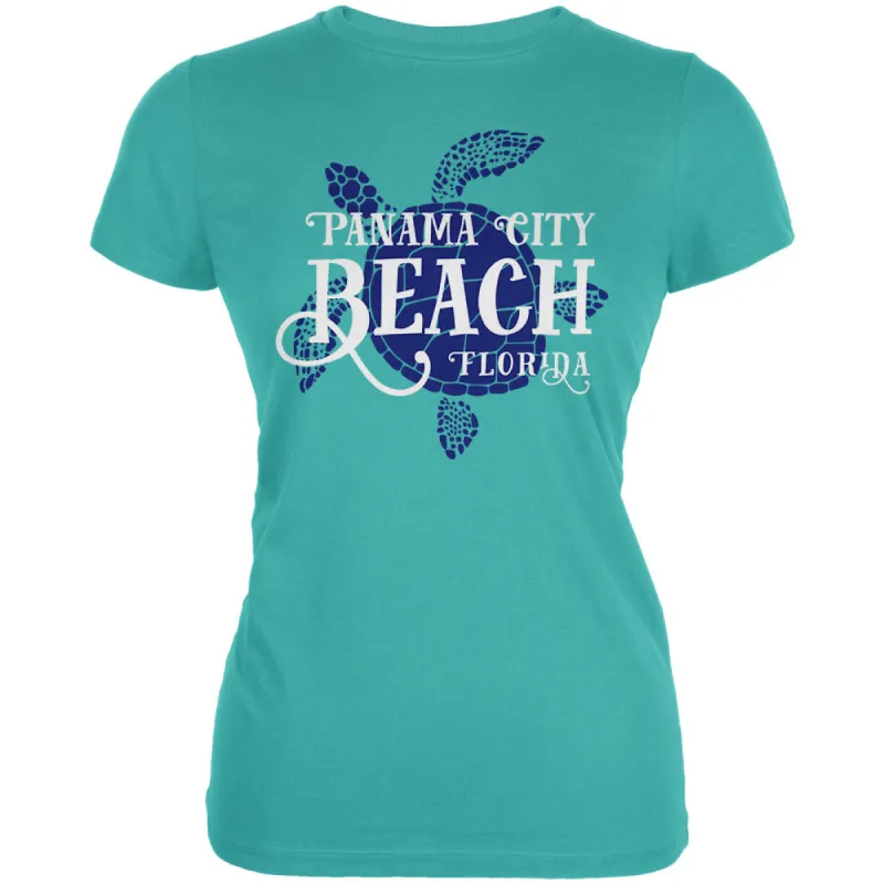 Summer Sun Sea Turtle Panama City Beach Juniors Soft T Shirt sold by Old Glory
