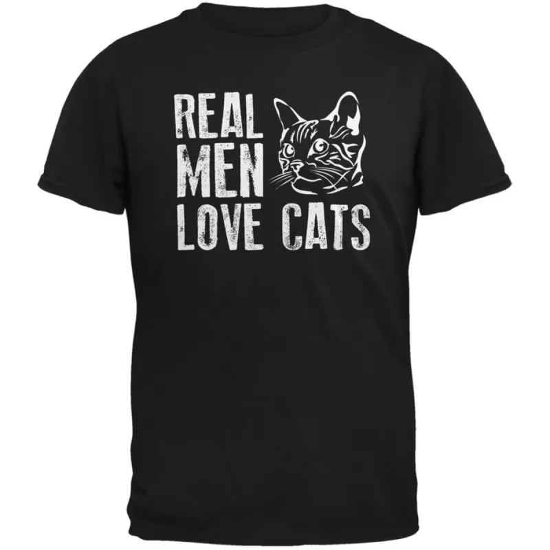 Real Men Love Cats Red Adult T-Shirt sold by Old Glory