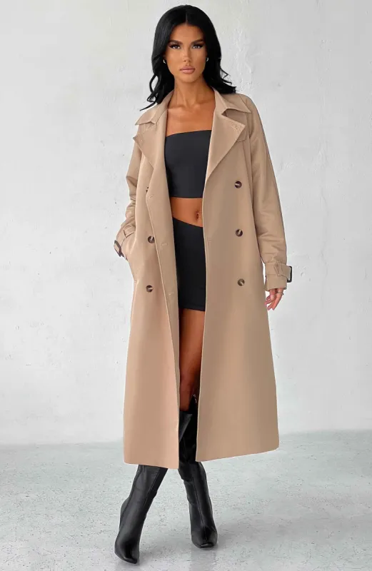 Camila Trench Coat - Beige sold by Babyboo Fashion