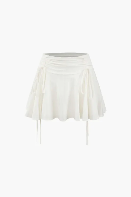 Drawstring Detail Pleated Mini Skirt sold by Micas