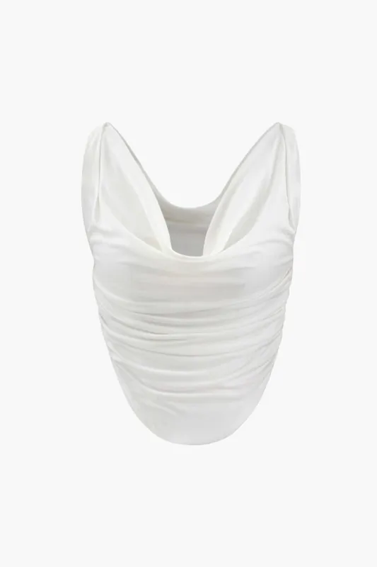 Cowl Neck Ruched Cami Top sold by Micas