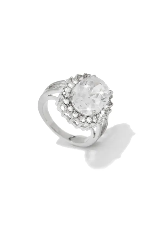 Pretty Glares Embellished Statement Ring - Silver sold by Miss Lola