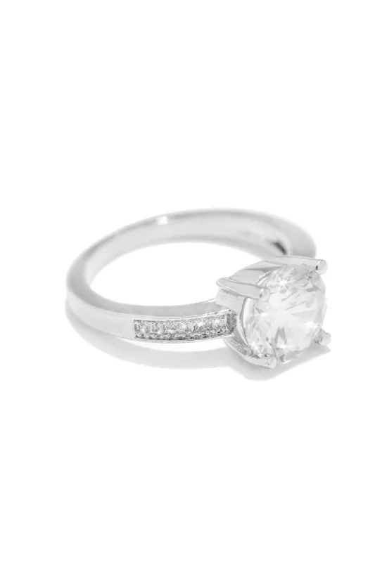 Flawless Night Embellished Ring - Silver sold by Miss Lola