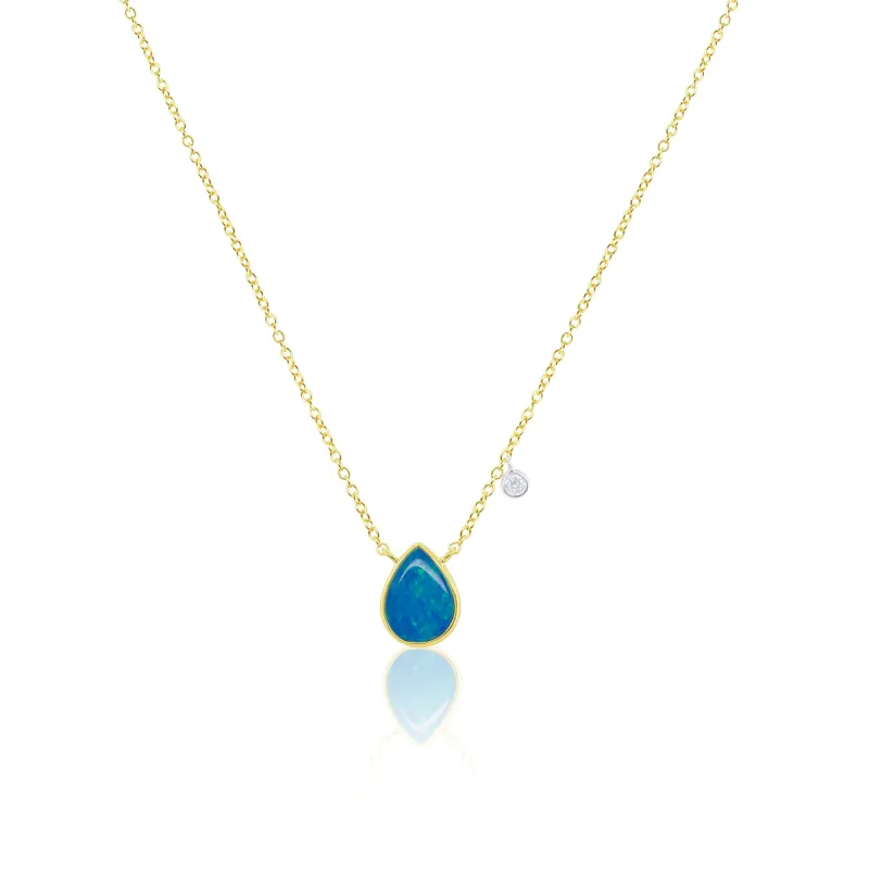 Yellow Gold Opal Necklace sold by Meira T