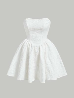 SHEIN MOD Jacquard Flare Hem Tube Dress sold by SHEIN