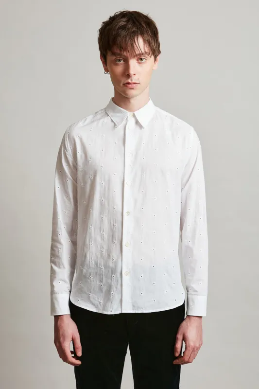 Chemise en popeline de coton brodée de petites fleurs sold by Paul & Joe