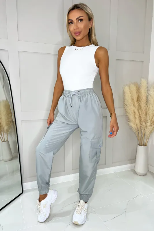 Grey Cargo Pants sold by AX Paris