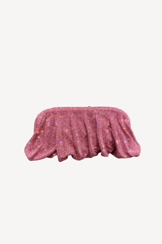 Pink Shiny Rhinestone Clutch Bag sold by Zapaka
