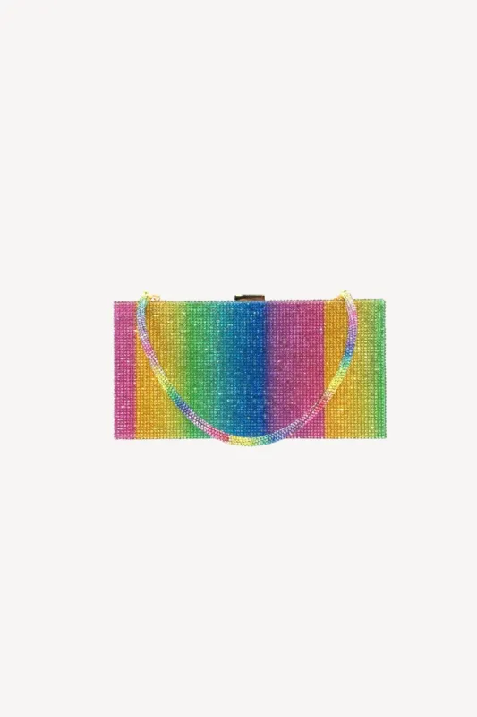 Sparkly Rainbow Rhinestone Evening Party Handbag sold by Zapaka