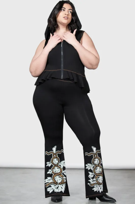 Serpent's Trick Bootcut Trousers [PLUS] sold by Killstar