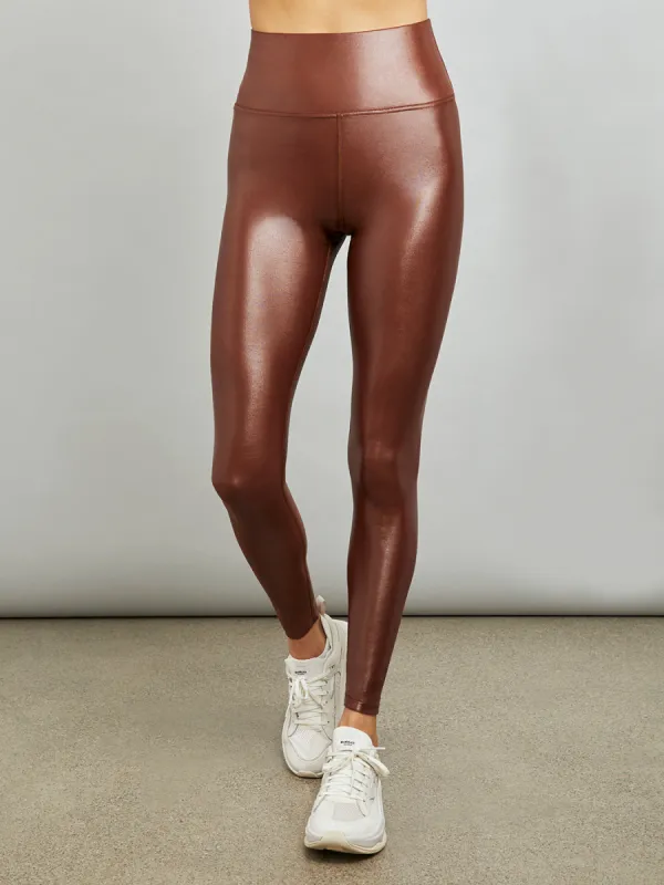 High Rise Full-Length Legging in Takara Shine - Cappuccino sold by Carbon38