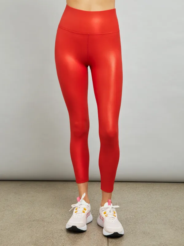 High Rise 7/8 Legging in Takara Shine - Artisanal Red sold by Carbon38