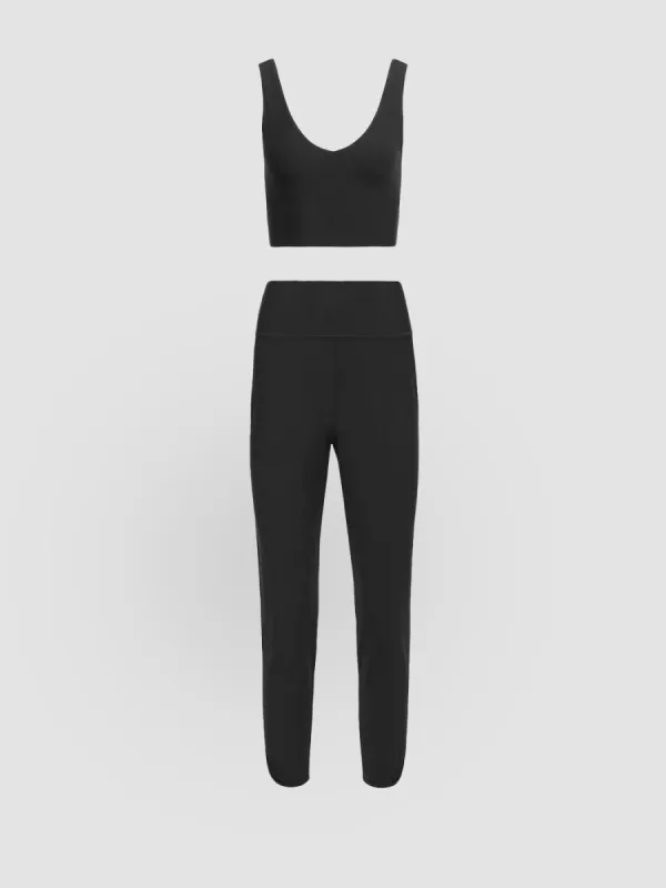 V-neck Longline Bra & Jogger in Melt Bundle sold by Carbon38