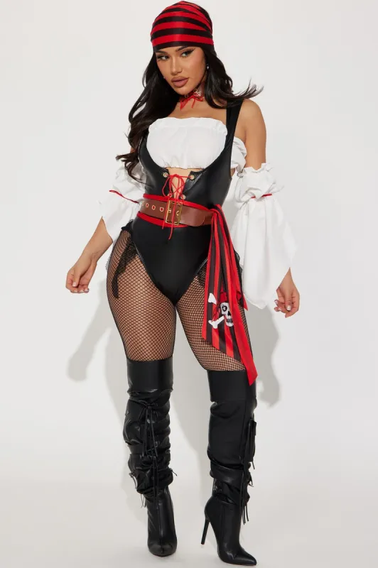 Grand Pirate 7 Piece Costume Set - Black/combo sold by Fashion Nova