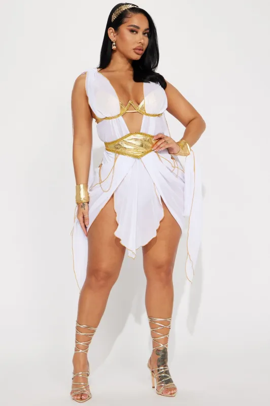 Glamorous Goddess 3 Piece Costume Set - White/Gold sold by Fashion Nova