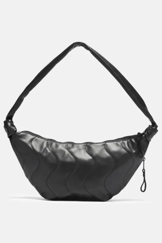 Run It Faux Leather Crossbody Bag - Black sold by Fashion Nova
