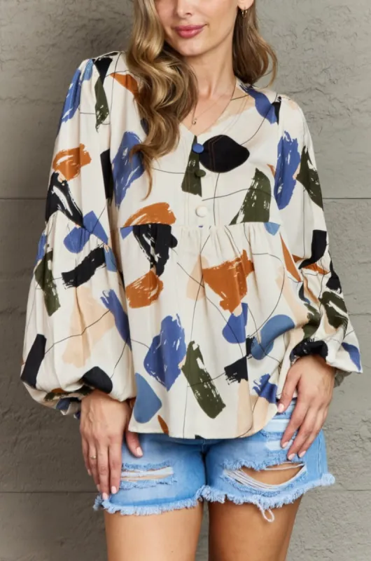 Multi Colored Printed Blouse sold by Goodnight Macaroon