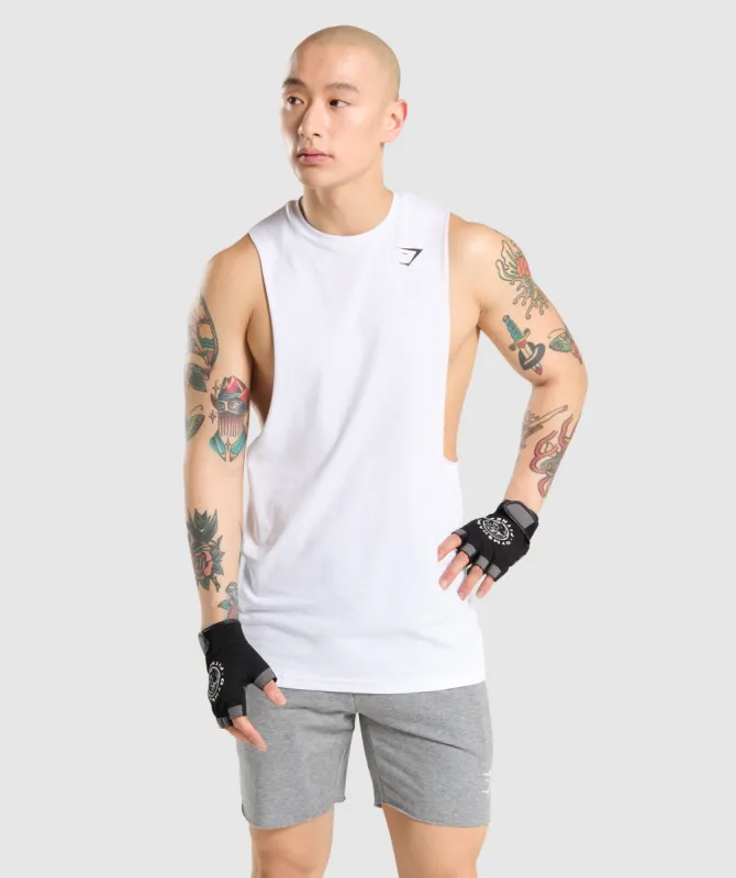 Gymshark Critical Drop Arm Tank - White sold by Gymshark
