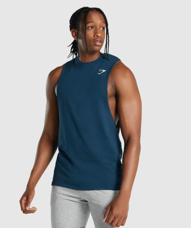 Gymshark Critical 2.0 Drop Arm Tank - Navy sold by Gymshark