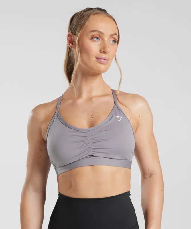 Gymshark Ruched Sports Bra - Slate Lavender sold by Gymshark