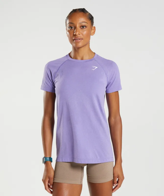 Gymshark Vital Seamless 2.0 Light T-Shirt  - Digital Violet Marl sold by Gymshark