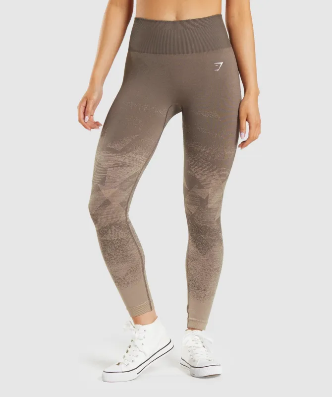 Gymshark Adapt Ombre Seamless Leggings - Triangle |  Penny Brown Print sold by Gymshark