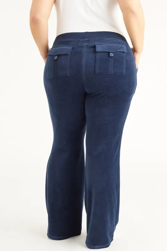 Plus-Size Hollywood Scottie Snap Pocket Cotton Velour Track Pants sold by Juicy Couture