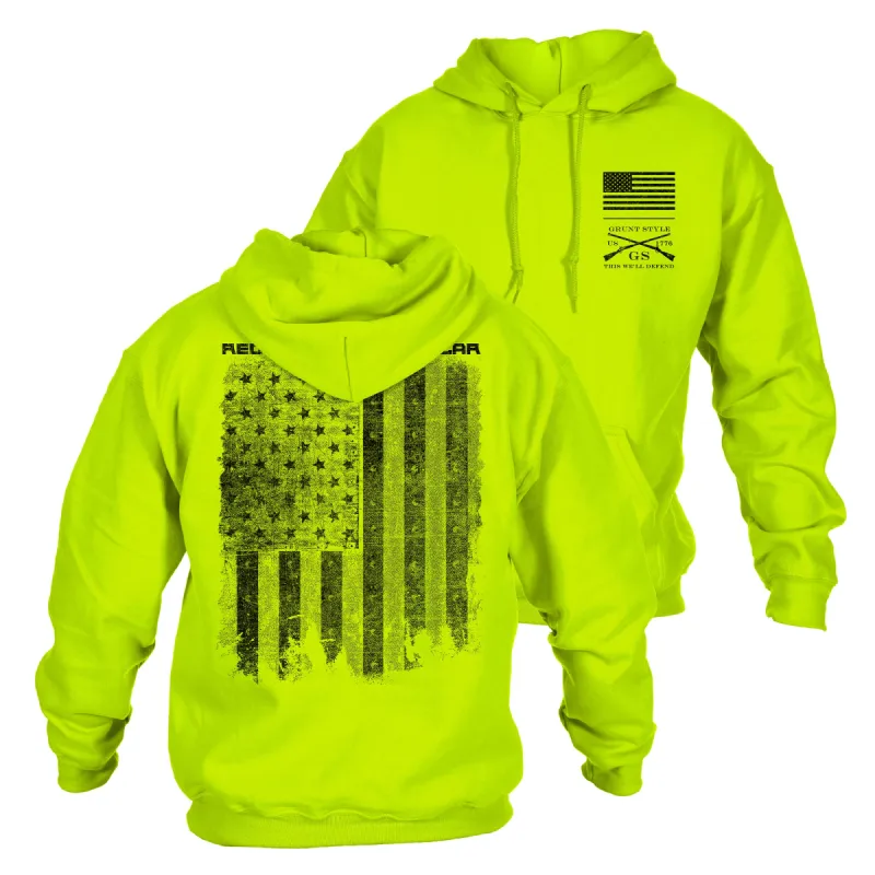 Red Blood Blue Collar®  Hoodie - Safety Green sold by Grunt Style