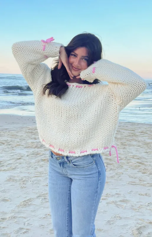 Bea Cream Sweater sold by Beginning Boutique
