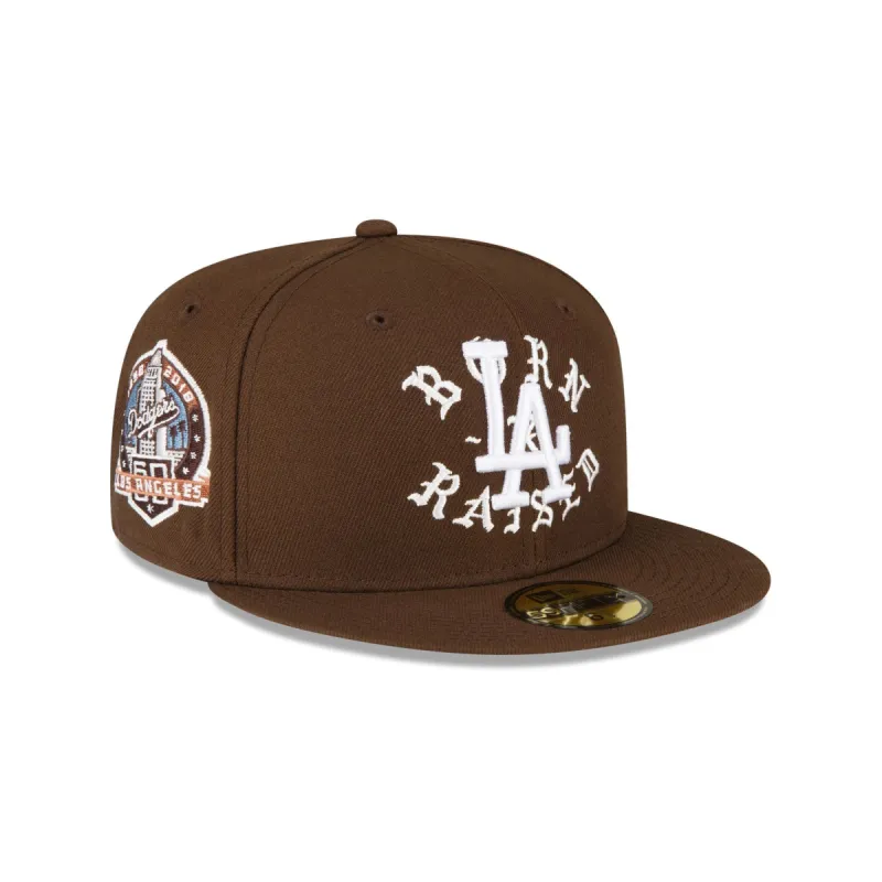 BORN X RAISED × Dodgers 59fifty 7 1/2 Men's Los Angeles Dodgers New Era Brown Born X Raised