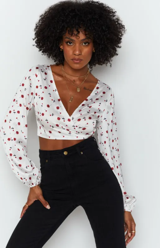 Zippy Wrap Blouse Floral sold by Beginning Boutique