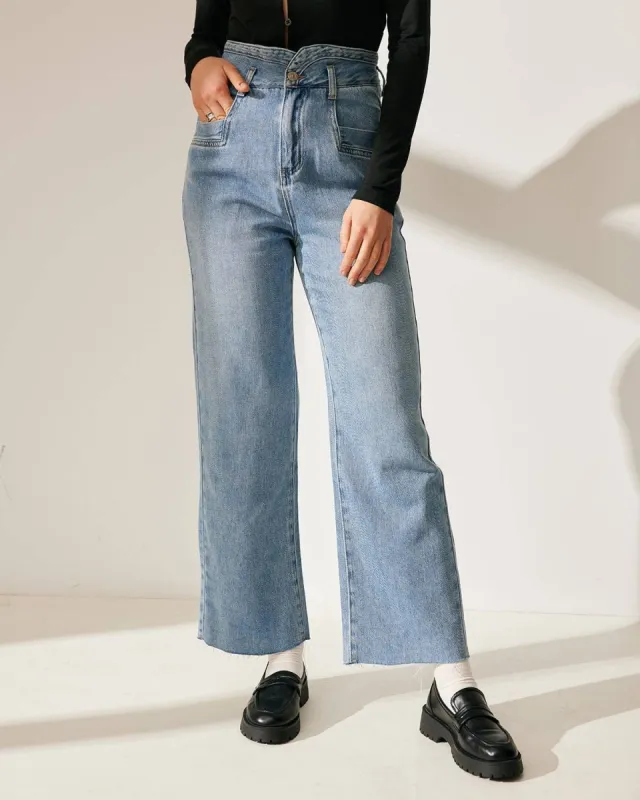The Premium-fabric Tassel Wide Leg Jeans sold by rihoas