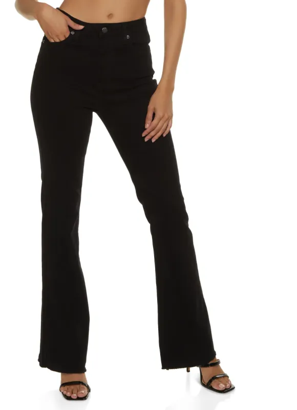 High Waisted Frayed Hem Flare Jeans sold by Rainbow