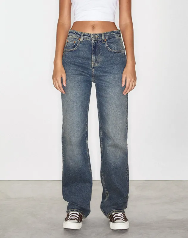 Parallel Jeans in Bryony Twilight Brown and Blue Acid sold by Motel Rocks
