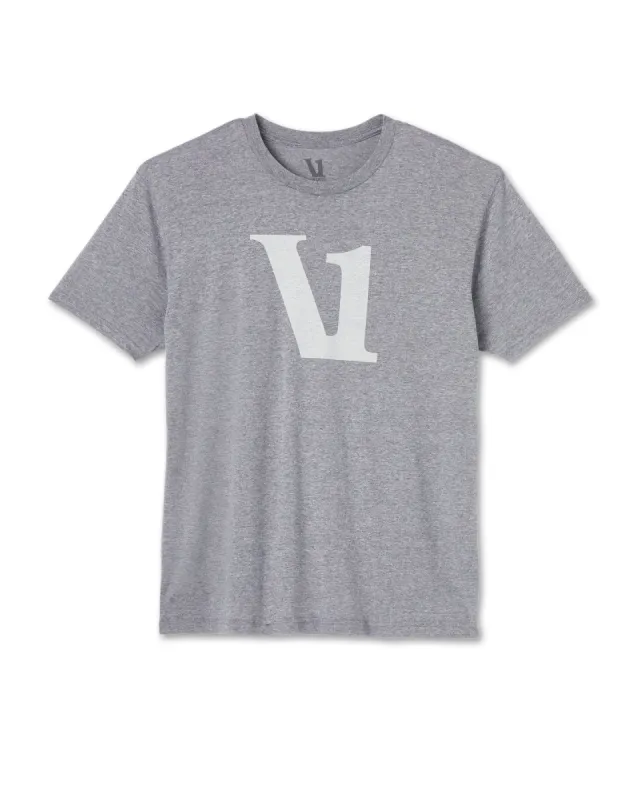 V1 Logo Tee | Heather Grey/White sold by Vuori