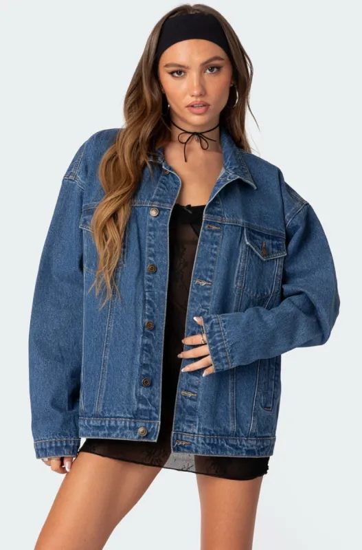 Dalia Oversized Denim Jacket sold by Edikted