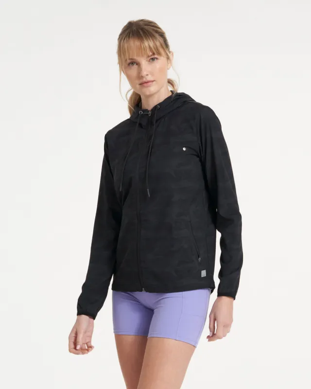 Womens Outdoor Trainer Shell | Black Camo sold by Vuori